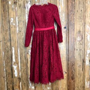 Burgundy midi dress
